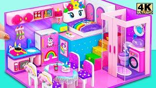 DIY Miniature House  Satisfying Building Purple Unicorn House with DIY Miniature Kitchen Set Toys