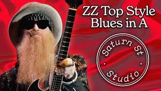 ZZ Top Style Blues in A - Guitar backing Track