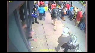 Boston surveillance video of the explosions