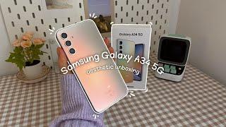 Samsung Galaxy A34 5G aesthetic unboxing accessories + camera test 