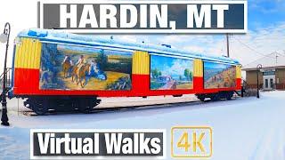 Virtual Walk in Icy Hardin MT - Walking Trails For Treadmill - 4k Montana Walking Tour - City Walks