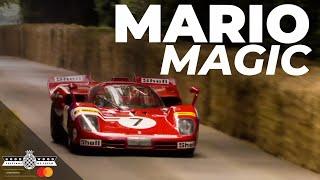 Mario Andretti drives stunning V12 Ferrari 512S up Goodwood hill