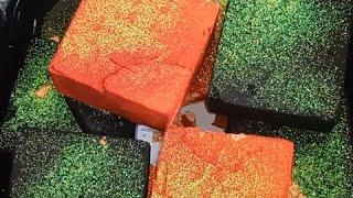 dyed gym chalk blocks  and glitters #dyedgymchalk #asmrsounds #crunchyasmr #dusty