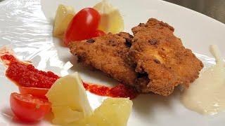 Chicken Escalope recipe. Crunchy, juicy and moist chicken recipe. Healthy and baked in the oven.