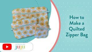 How to Make an In The Hoop Quilted Zipper Bag | Designs by JuJu