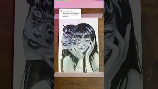 ️ She’s smilling.. (in the end) #tomie #junjiito #art #painting #shorts