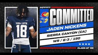 WATCH: 4-star WR Jaden Nickens commits to Kansas | No. 29 Overall WR