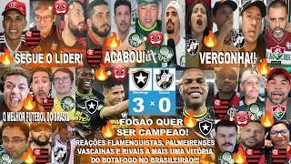 REAÇÕES FLAMENGUISTAS PALMEIRENSES E RIVAIS AO BOTAFOGO 3X0 VASCO - FOGAO CAMPEAO? VASCAINOS TRISTES