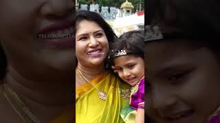 Sanghavi With Her Cute Daughter In Tirumala