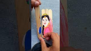 radha krishna painting on ice cream stick #shorts