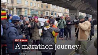 Deo Kato: The man running over 12,000km from Cape Town to London completes challenge (2) (Global)