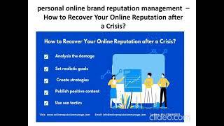 personal online brand reputation management - How to Recover Your Online Reputation after a Crisis?