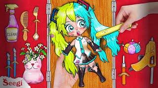 ASMR How To Fix Broken Hatsune Miku? Stop Motion Paper DIY