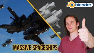 How to Create a MASSIVE SPACESHIP Scene in Blender!