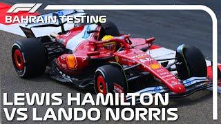 F1 2025 | LEWIS HAMILTON vs LANDO NORRIS testing Ferrari SF-25 at Bahrain Circuit