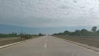 Driving on Yangon Mandalay express way of Myanmar