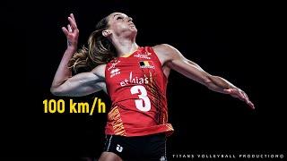 Powerful Volleyball Spikes by Britt Herbots 100 km/h  | World Championship 2022