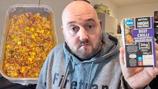 New BEEF CHILLI with SWEETCORN RELISH and BROWN RICE at Lidl - Food Review - High Fibre and Protein