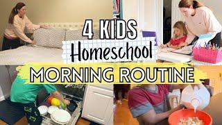 MOM OF 4 MORNING ROUTINE | 4 Kids Homeschool Morning Routine