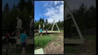 Процесс сборки каркасного дома A-Frame от ДомФин