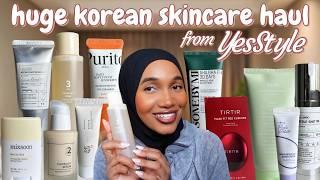 HUGE Korean skincare HAUL from YesStyle ! Unboxing, 8 months of skincare, popular skincare haul