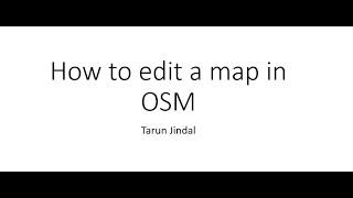 How to edit a map in OSM