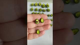 Avocado earrings of polymer clay