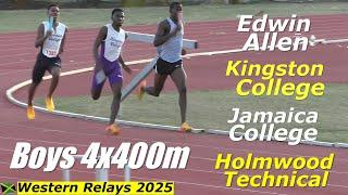 Confident Edwin Allen Stuns Kingston College, Jamaica College, and Holmwood Tech in Boys 4x400m