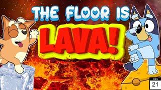 BLUEY - The Floor Is Lava | Brain Break Party | Freeze Dance | Jump Battle | Danny Go Noodle!