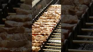 Italy Food Tour Street Food Meat Skewers in Sicily Food Festival