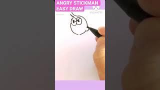 ANGRY STICKMAN EASY DRAWING - #shorts