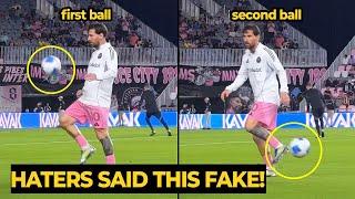 Viral footage shows MESSI insane no-look backheel pass with two balls at once, how Messi did this?