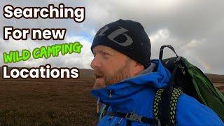 Searching for new wild camping locations in the remote parts of Northumberland.