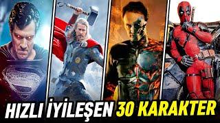 En Hızlı İyileşen 30 Karakter! İyileştirme Faktörü Güç Sıralaması 2024 | MARVEL - DC