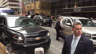 Donald Trump Leaving Trump Tower | Secret Service Motorcade