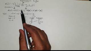 Equilibrium index of an array