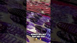 2 of 5 Black Label Series NedWacky Bass Baits new color ways.   Fuscia & black, blurple & black 