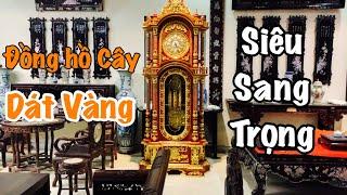 ( Báo Giá ) Mẫu Đồng Hồ Cây Gỗ Hương Dát Vàng| Đồ Gỗ Minh Toàn