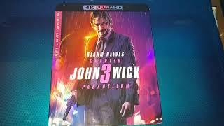 JOHN WICK 3 PARABELLUM 4K ULTRA HD BLU-RAY UNBOXING + MENU