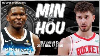 Minnesota Timberwolves vs Houston Rockets Full Game Highlights | Dec 27 | 2025 NBA Season