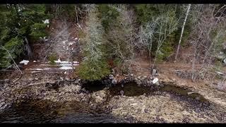 Bigfoot sighting in Northern Maine!!! 4K Drone footage in March 2021!!! (Not real)