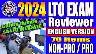 LTO EXAM REVIEWER 2024 English version for NON PROFESSIONAL and PROFESSIONAL DRIVER`S LICENSE