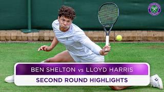 Marathon match ends in thrilling tiebreak | Ben Shelton v Lloyd Harris | Highlights | Wimbledon 2024