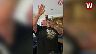 Man performs the greatest beer drinking trick of all time