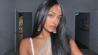 how to be an Indian baddie   brown girl friendly makeup look, in depth hair routine, wellness tips