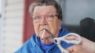 CUTTING CIGARETTE PRANK ON GRANDMA!