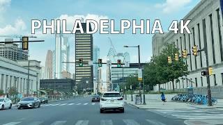 Philadelphia 4K - Driving Downtown - Summer 2024 - USA