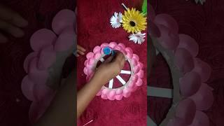 beautiful paper flowers wall hanging craft//home decoration ideas #sorts #youtubeshorts