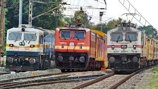 Dangerous 130kmph WAP7 Mumbai Rajdhani+AK Rajdhani+TEJAS+Double Decker attacks Kelve Rd- I R