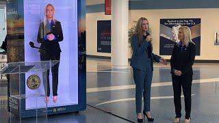 City unveils ‘hologram’ message from Mayor Deegan at Jacksonville airport